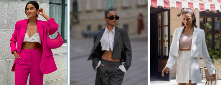 Conheça quatro formas de combinar blazer com cropped e criar looks incríveis