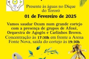 Cortejo Ancestral "Xirê Omim Orixás" celebra Jorge Amado e homenageia Oxum no Dique do Tororó