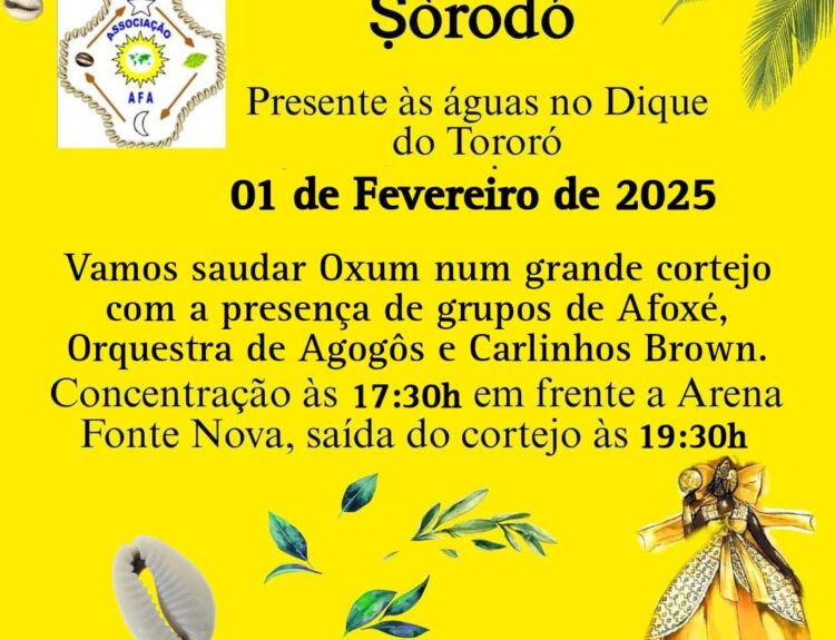 Cortejo Ancestral "Xirê Omim Orixás" celebra Jorge Amado e homenageia Oxum no Dique do Tororó